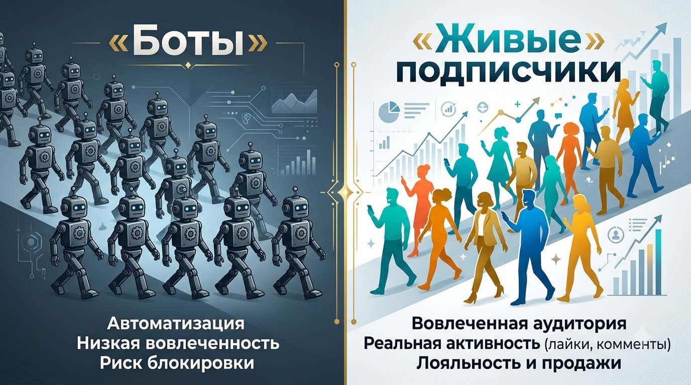 Накрутка инстаграм — сравнение ботов и живых подписчиков