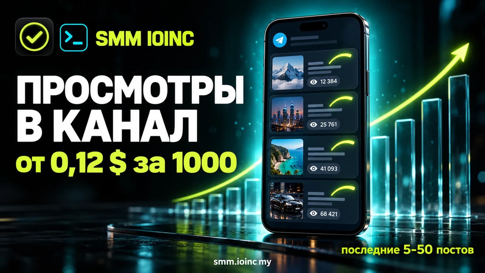 Накрутка просмотров Телеграм в канал: пакеты на последние посты, цены за 1000 и приватные каналы